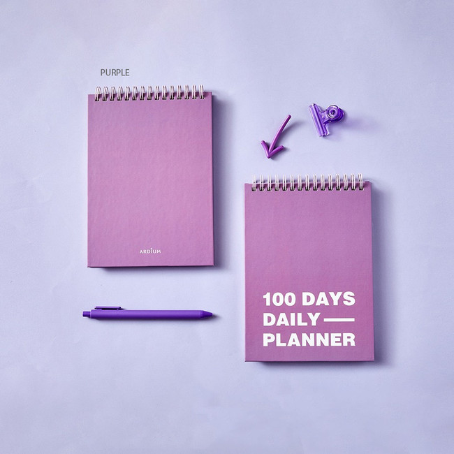 Purple - Ardium 100 Days Dateless Daily Study Planner Ver2