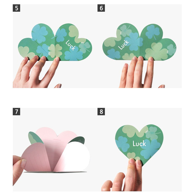 How to use - Heart Four Leaf Clover Folding Letter And Envelope Set