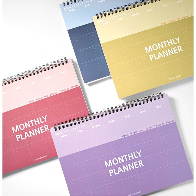 Simple 18 Month Undated Monthly Desk Planner