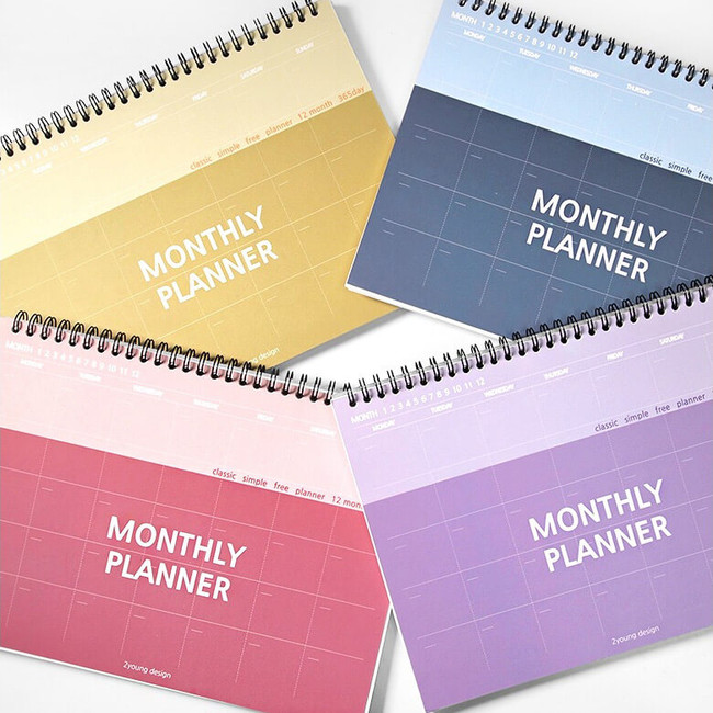 Simple 18 Month Undated Monthly Desk Planner