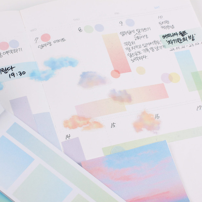 Example of use - Appree Dawn Clear Paper Mood Sticker Pack