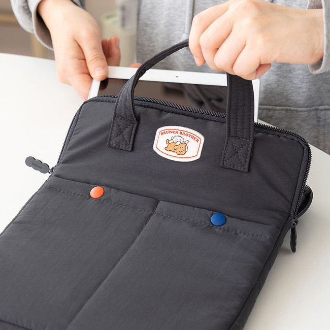 Charcoal - ROMANE Poodle 11" iPad Tablet Zipper Case Bag 