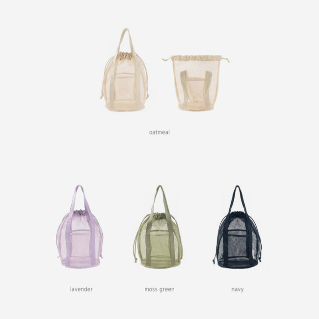 Colors of Travel Mesh Drawstring Bucket Bag Tote Ver2