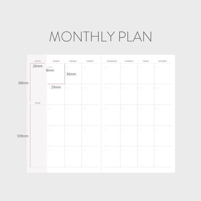Monthly plan - Prism A5 Undated Monthly Diary Lined Notebook