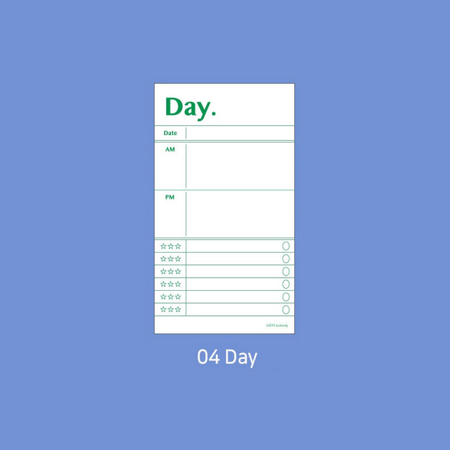 04 day - Paperian Lists to Live By Planning Checklist Memo Notepad