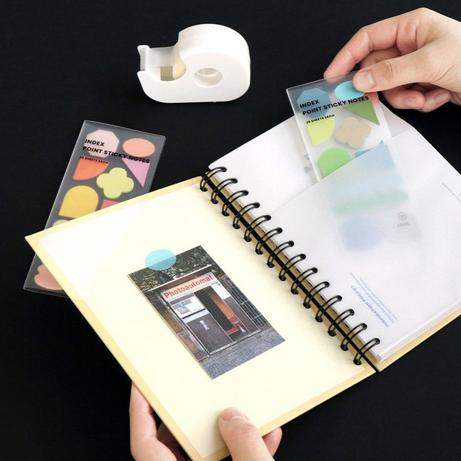 Example of use - Iconic Index Point Sticky Bookmark Notepad Set 