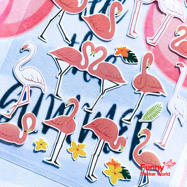 Flamingo Coated Paper Deco Sticker