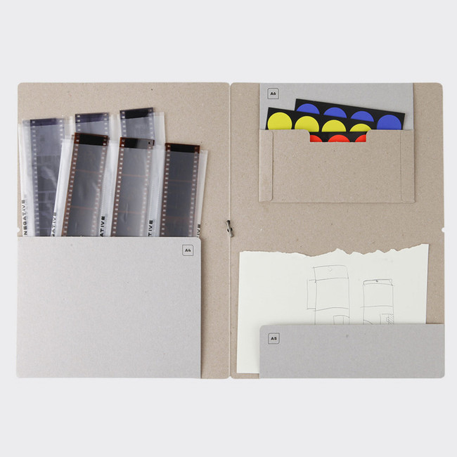 Cool gray - A4 A5 A6 Three-Pocket File Document Folder