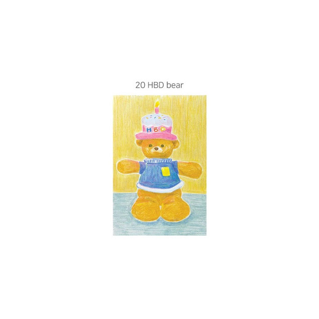 HBD bear - Little Thing Hand Drawing Postcard Ver 4