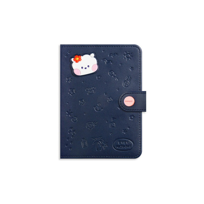 Front - Minini RJ Leather Patch Passport Holder Cover