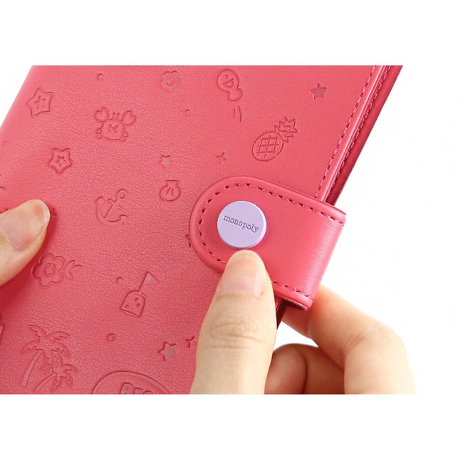 Snap button closure - Minini Koya Leather Patch Passport Holder Cover