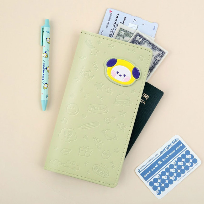 BT21 Minini Leather Patch Chimmy Long Passport Holder Cover