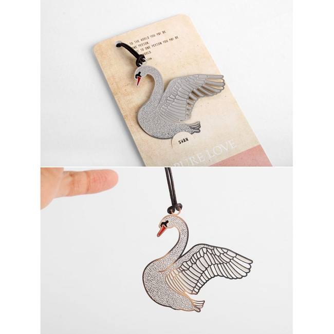 Swan - Bird Life Steel Bookmark 