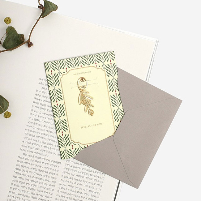 Olive - Bookfriends Gold Plated Bookmark Card