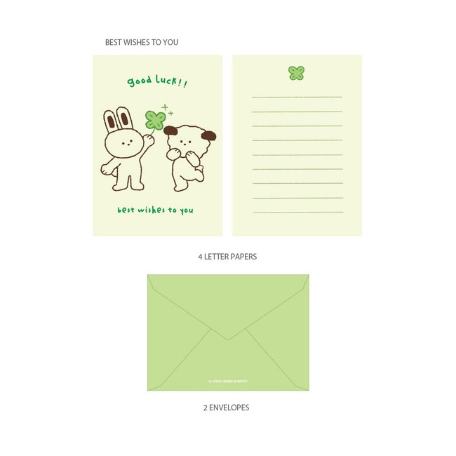 Best wishes to you - Friends Small Letter Paper and Envelope Set