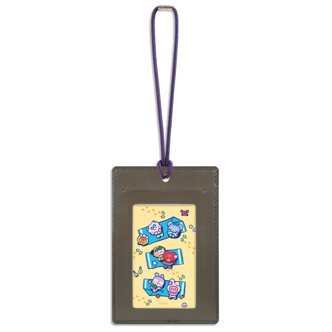 Back of BT21 Mang Leather Patch Luggage Name Tag