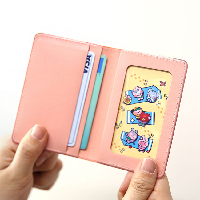 Usage example - BT21 TATA Leather Patch Card Case Holder