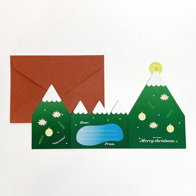 Nostingker Christmas Forest Tri-Fold Card Envelope Set