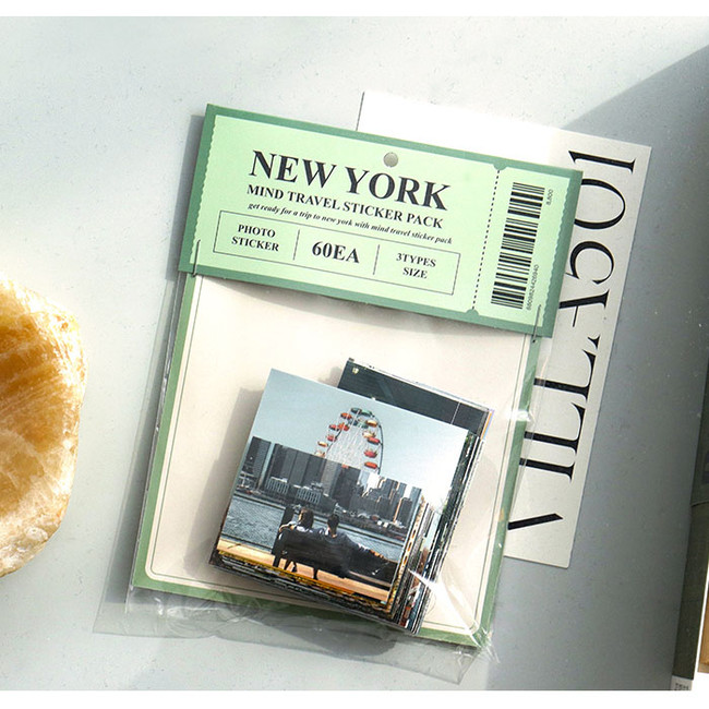 Package of New York Mind Travel Photo Sticker Pack