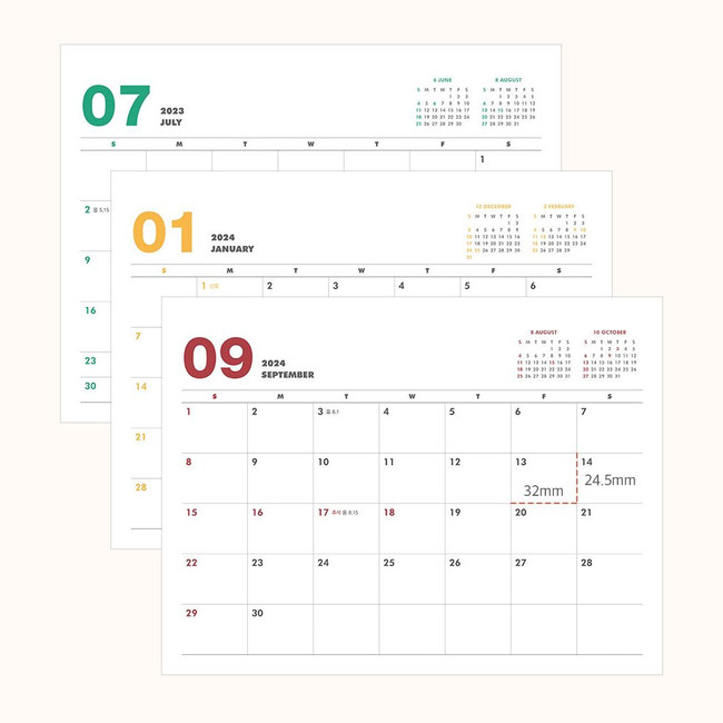 2023-2024 18 Month Standing Flip desk Calendar