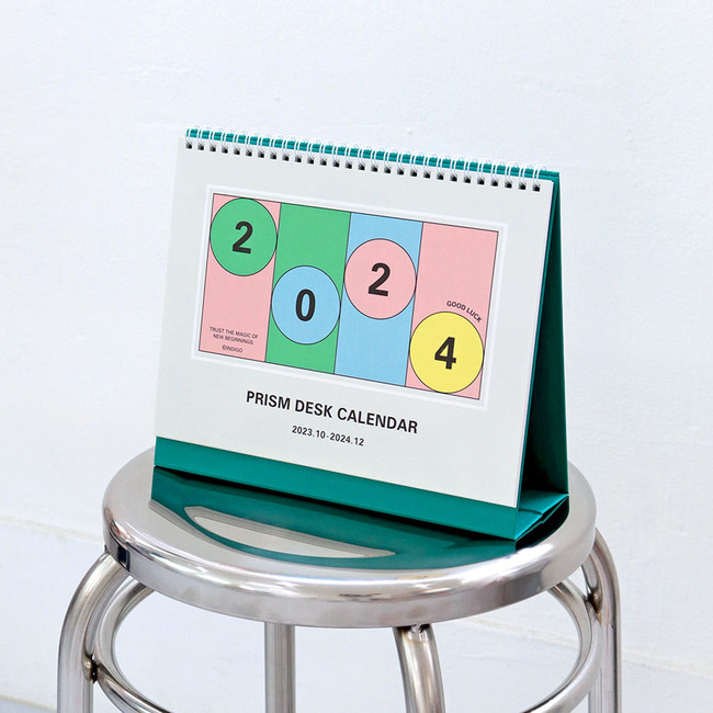 Indigo 2024 Prism Monthly Standing Flip Desk Calendar