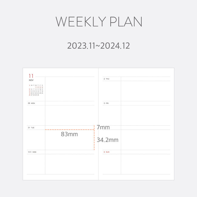 Weekly plan - Indigo 2024 Prism B6 Dated Weekly Diary Planner