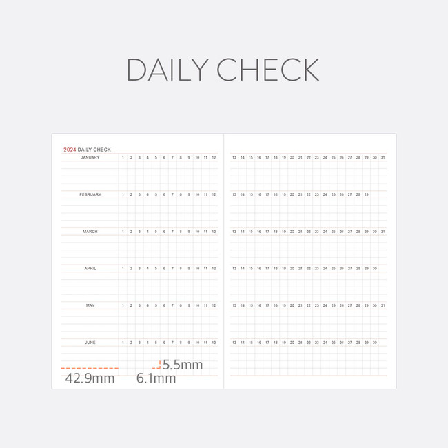 Daily check - Indigo 2024 Prism B6 Dated Weekly Diary Planner