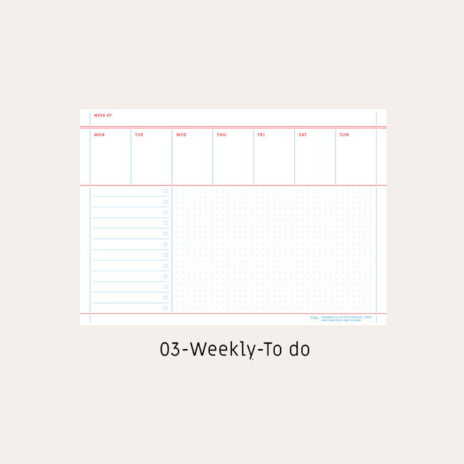 Weekly to do - Paperian A5 Flat Medium Notepad Scheduler