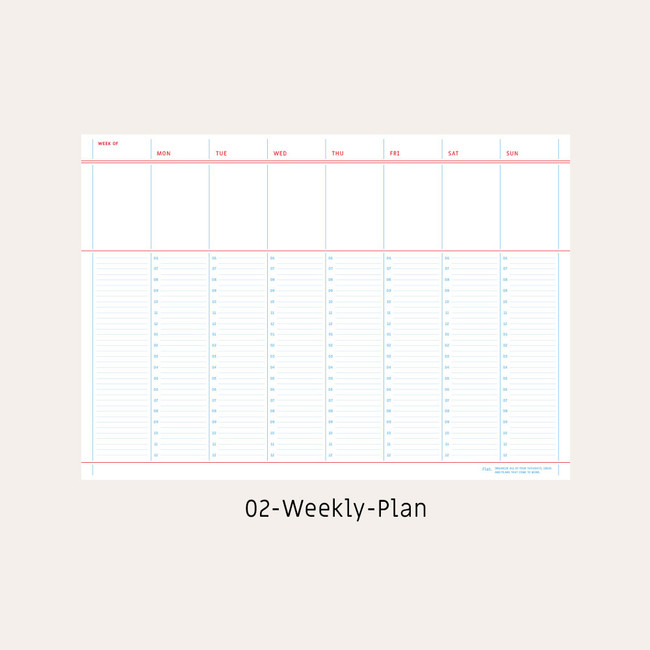 Weekly plan - Paperian A4 Flat Large Notepad Scheduler