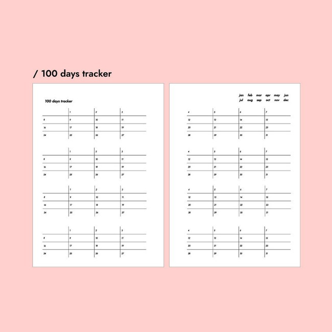 100 days tracker - Signature 100 Days B6 Dateless Daily Study Planner