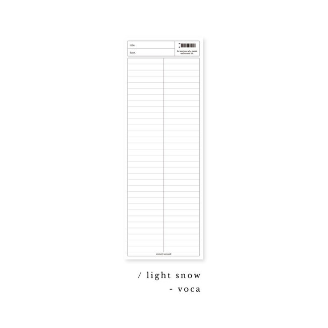 Light snow - More Basic Long Lined Grid Notepad