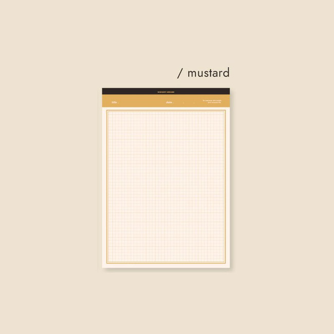 Mustard - Autumn Color A5 Lined Grid Notepad 100 Sheets