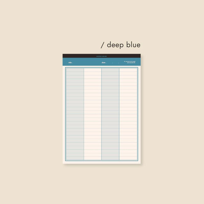 Deep blue - Autumn Color A5 Lined Grid Notepad 100 Sheets
