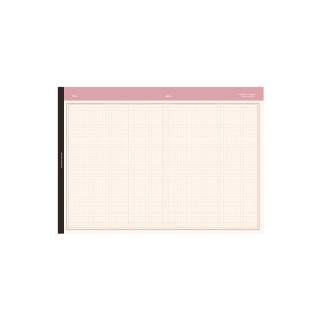 Pink - Autumn Color B5 Lined Grid Notepad 100 Sheets