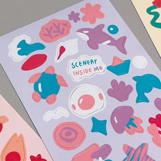 Sea - Scenery Inside Simple illustration Me Sticker