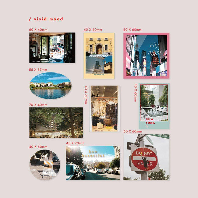 Vivid mood - Scenery Mood Photo Deco Sticker Pack