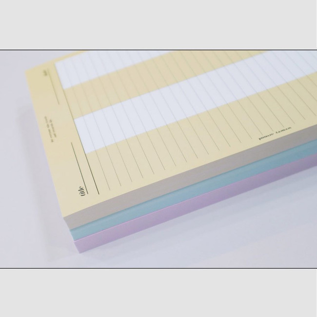 Detail of Pastel Color Butter B5 Lined Grid Notepad 100 Sheets