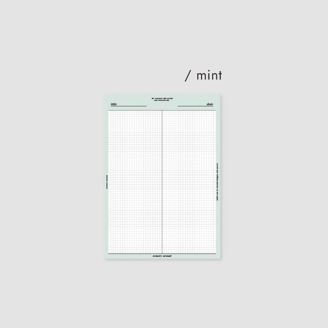 Mint - Pastel Color Butter B5 Lined Grid Notepad 100 Sheets