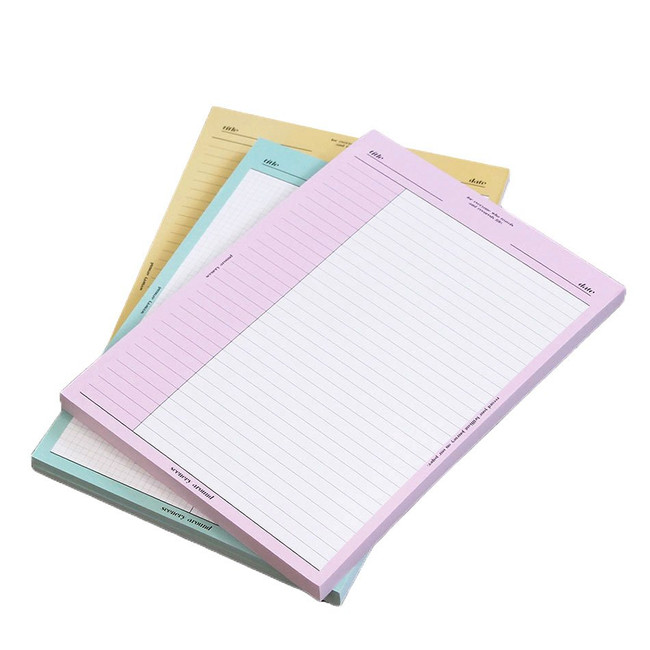 Pastel Color Butter B5 Lined Grid Notepad 100 Sheets