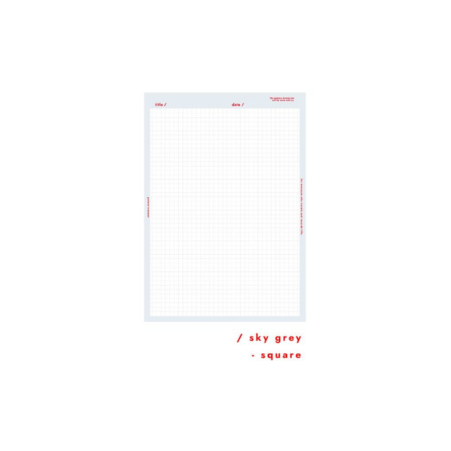 Sky gray - Spring A5 Lined Grid Notepad