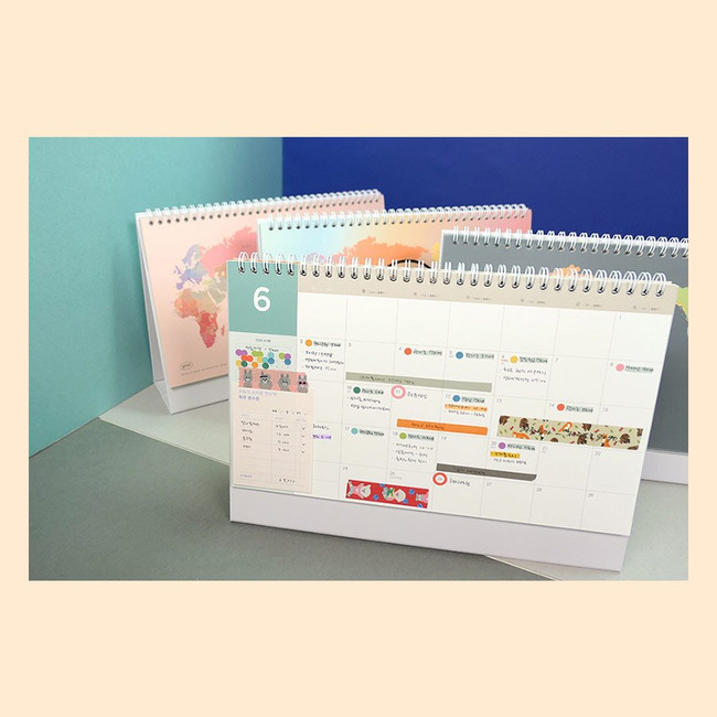 2024 World Wide Monthly Standing Flip Desk Calendar