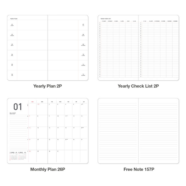 Planner pages - Ardium 2024 Premium Basic Dated Monthly Planner Diary