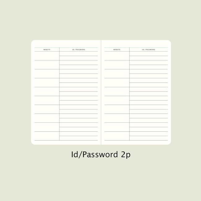 ID/Password - 2024 Simple B6 Hardcover Dated Weekly Planner