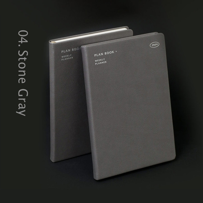 Stone gray - 2024 Simple B6 Hardcover Dated Weekly Planner