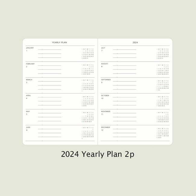 2024 Yearly plan - 2024 Simple A5 Hardcover Dated Weekly Planner