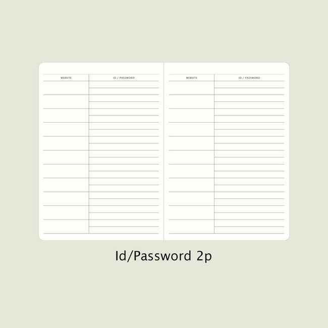 ID/Password - 2024 Simple A5 Hardcover Dated Weekly Planner
