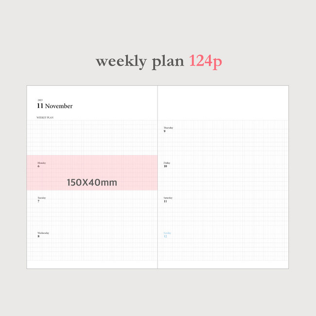 Weekly plan - O-check Journal 2024 A5 Dated Weekly Diary Agenda