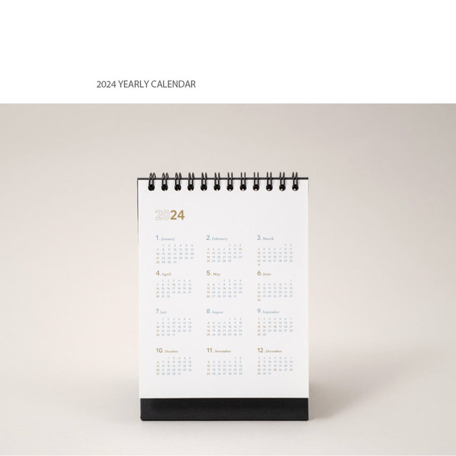 2024 Yearly calendar - 2024 Simple Small Standing Flip Desk Calendar