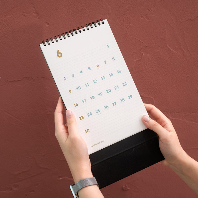2024 Simple Long Standing Flip Desk Calendar