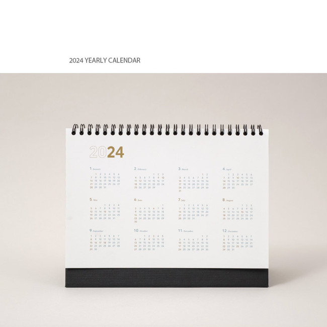 2024 Yearly Calendar - 2024 Simple Medium Standing Flip Desk Calendar